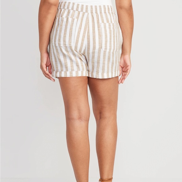 NWT OLD NAVY Matching High-Waisted Striped Linen-Blend Shorts -- 3.5-inch ins - Picture 3 of 5